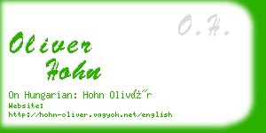 oliver hohn business card